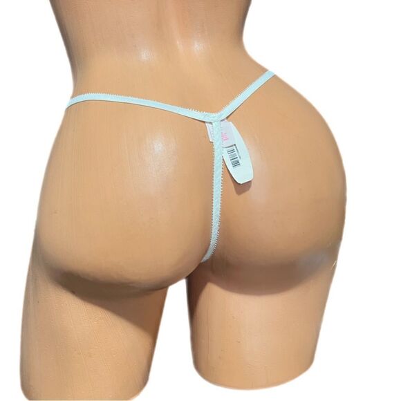 Victoria's Secret RARE Hard to find Sheer Mesh Thong Panty White Large - Picture 2 of 3